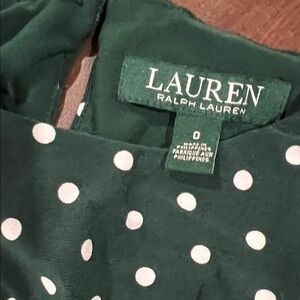 Lauren Ralph Lauren Forest Green Polka Dot Dress